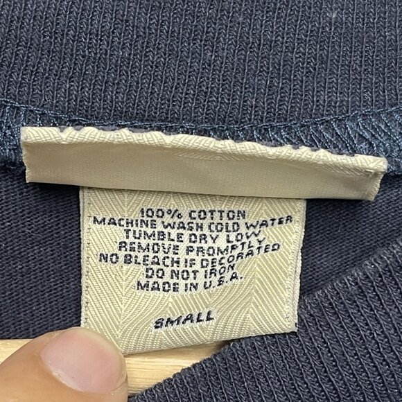 West Trend Carmel Long Sleeve Navy Crewneck Sweatshirt S - Picture 5 of 11